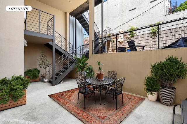 715 Prospect Pl Unit 1B, New York City, NY 11216 - view of patio featuring stairway
