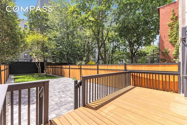1050 Sterling Place, New York City, NY 11213 - deck featuring a fenced backyard and a patio