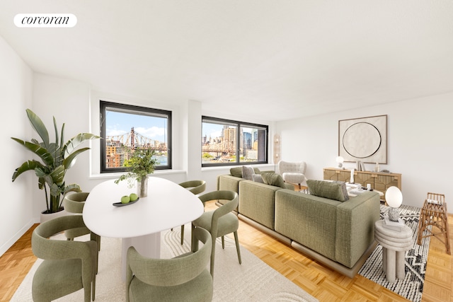 531 Main St Unit 1107, New York City, NY 10044 - dining room with baseboards