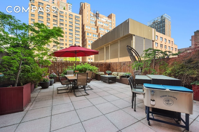 301 E 62nd St Unit 2K, New York City, NY 10065 - view of patio / terrace with an outdoor living space