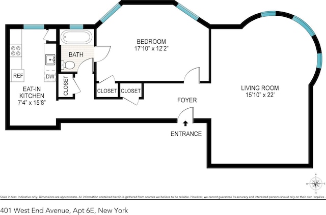 401 W End Ave Unit 6E, New York City, NY 10024 - view of room layout