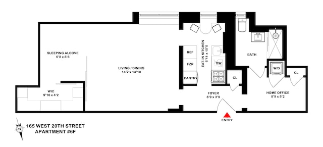 165 W 20th St Unit 6F, New York City, NY 10011 - room layout