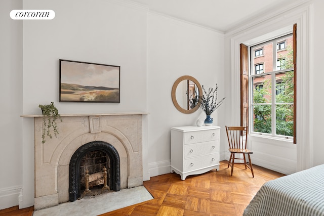111 E 10th St Unit 20, New York City, NY 10003 - bedroom featuring ornamental molding and baseboards