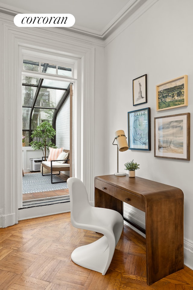 111 E 10th St Unit 20, New York City, NY 10003 - living area featuring crown molding