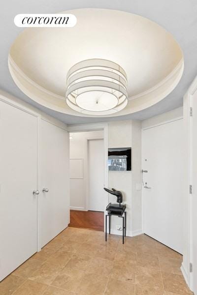 150 W 56th St Unit 3607, New York City, NY 10019 - foyer with a raised ceiling
