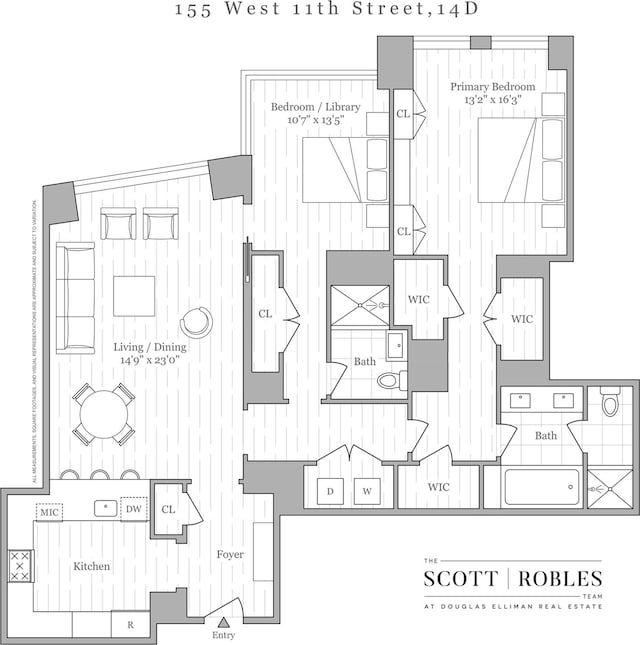155 W 11th St Unit 14D, New York City, NY 10011 - home floor plan