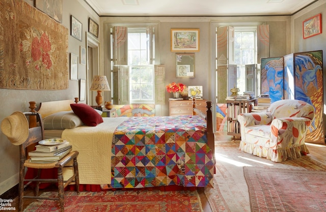 203 Prince St, New York City, NY 10012 - bedroom with multiple windows and crown molding