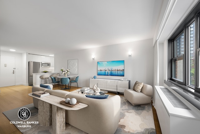 235 E 87th St Unit 7E, New York City, NY 10128 - living area with light wood-style floors