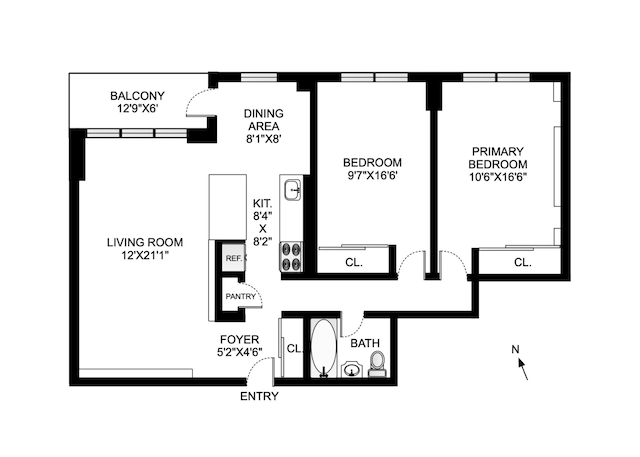 2483 W 16th St Unit 17E, New York City, NY 11214 - floor plan / room layout
