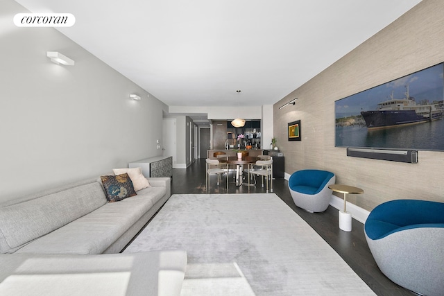 50 Riverside Blvd Unit 4H, New York City, NY 10069 - living area featuring baseboards and wood finished floors