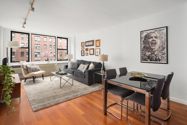200 W 79th St Unit 9J, New York City, NY 10024 - living area with track lighting and wood finished floors