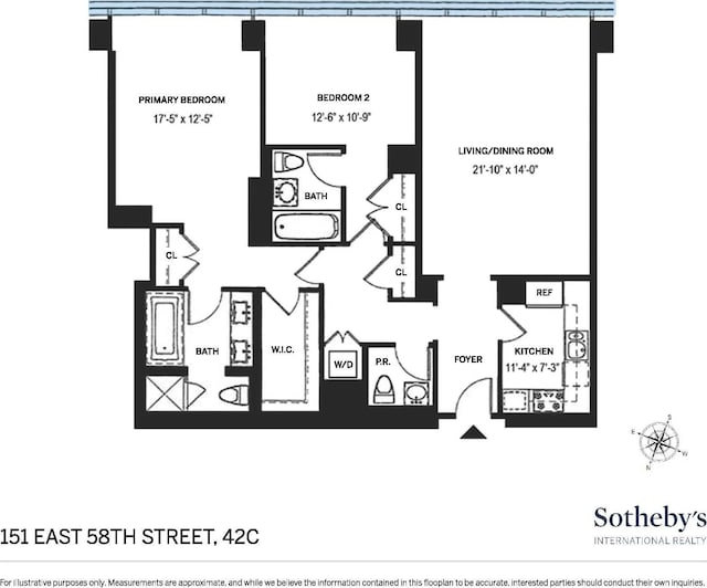 151 E 58th St Unit 42C, New York City, NY 10022 - floor plan / room layout