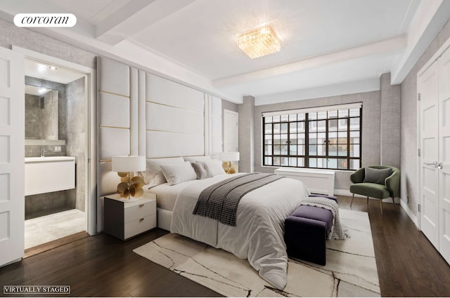 10 Park Ave Unit 3Ab, New York City, NY 10016 - bedroom with dark wood finished floors and ensuite bathroom
