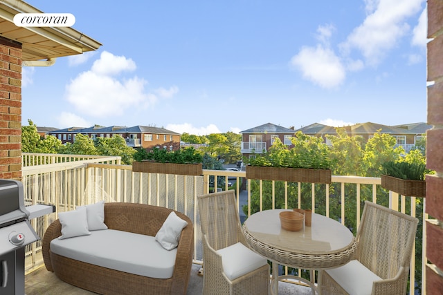 3-17 Endeavor Pl Unit C, New York City, NY 11356 - view of patio / terrace featuring a residential view and a balcony