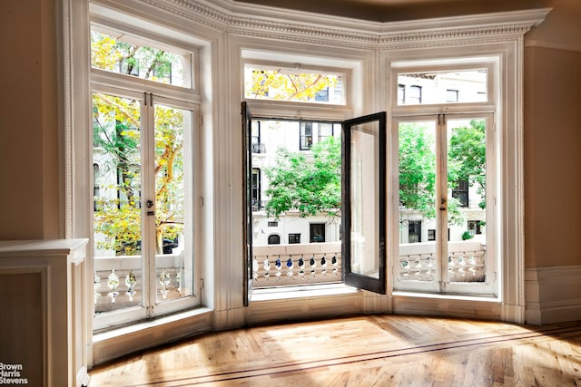 305 W 105th St Unit 2A/3A, New York City, NY 10025 - doorway to outside featuring crown molding and plenty of natural light