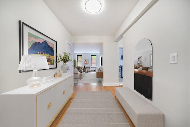 41-12 41st St Unit 2N, New York City, NY 11104 - hallway with light wood-style flooring