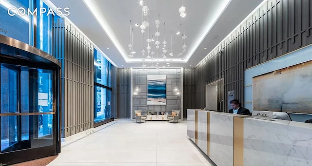 75 Wall St Unit 27F, New York City, NY 10005 - welcome area with a high ceiling