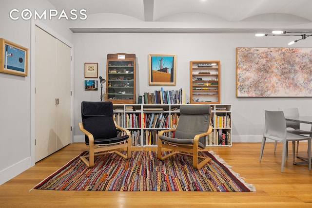 42 Ann St Unit 7, New York City, NY 10038 - sitting room with baseboards and wood finished floors