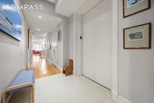 42 Ann St Unit 7, New York City, NY 10038 - hall featuring recessed lighting, elevator, and baseboards