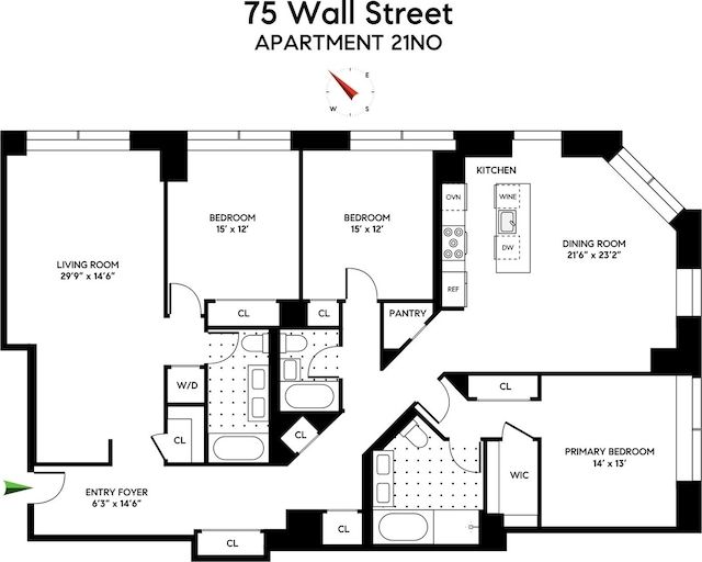 75 Wall St Unit 21N/O, New York City, NY 10005 - floor plan / room layout