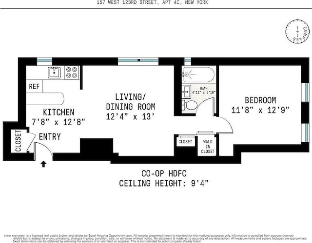 157 W 123rd St Unit 4C, New York City, NY 10027 - view of room layout