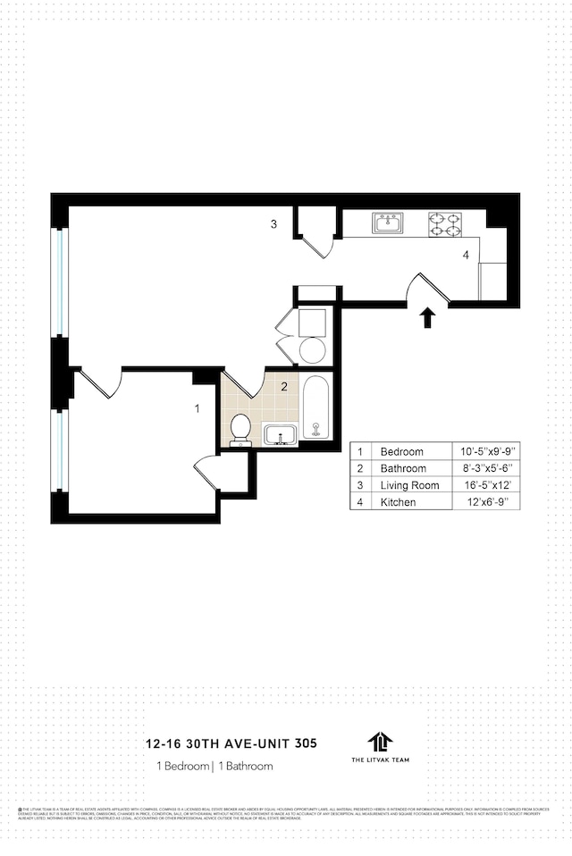 12-16 30th Ave Unit 305, New York City, NY 11102 - room layout