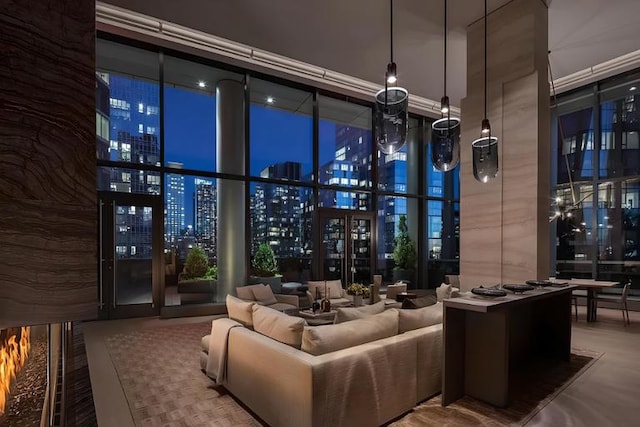 30 Riverside Blvd Unit 22F, New York City, NY 10069 - building lobby with a high ceiling and a view of city lights