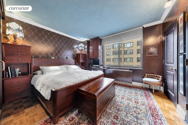 400 E 90th St Unit 8F, New York City, NY 10128 - bedroom featuring crown molding