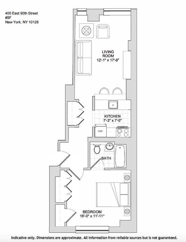 400 E 90th St Unit 8F, New York City, NY 10128 - floor plan / room layout