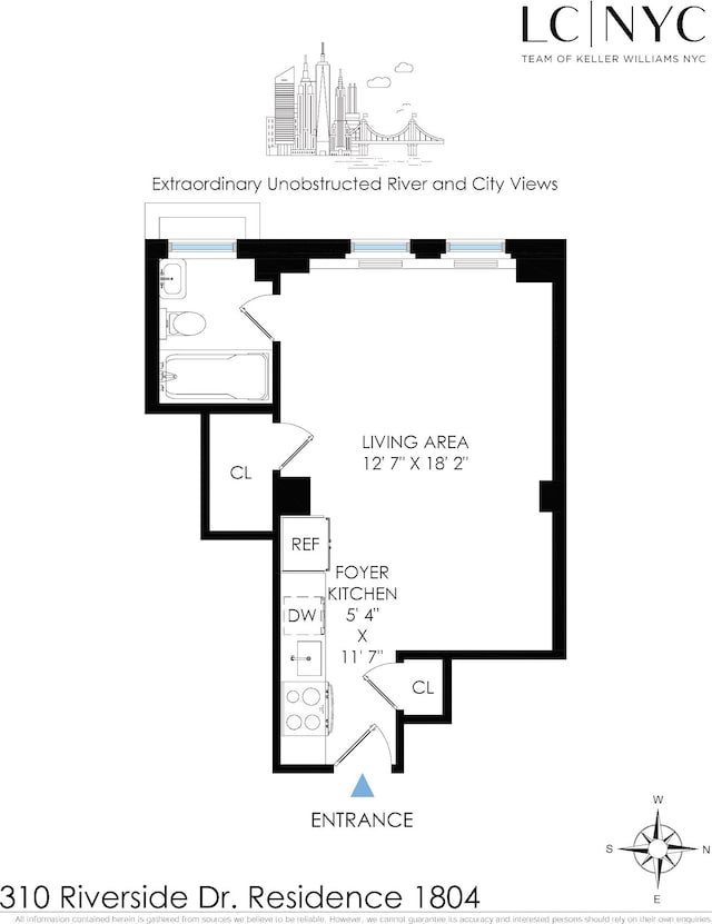 310 Riverside Dr Unit 1804, New York City, NY 10025 - property floor plan