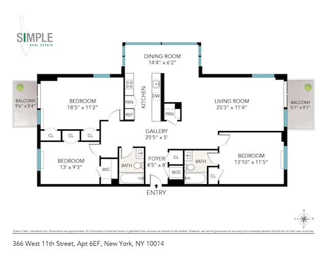 366 W 11th St Unit 6Ef, New York City, NY 10014 - home floor plan