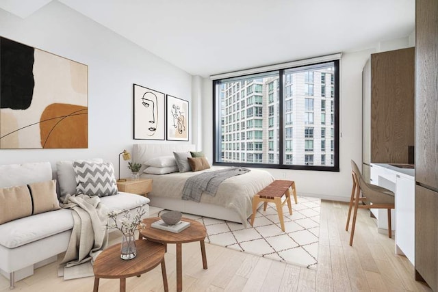 45-30 Pearson St Unit 6F, New York City, NY 11101 - bedroom with light wood-style flooring
