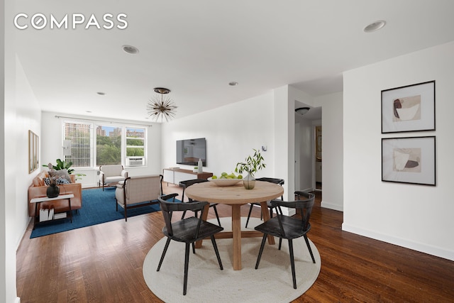 180 Van Cortlandt Park S Unit 4C, New York City, NY 10463 - dining area featuring wood finished floors, baseboards, and recessed lighting