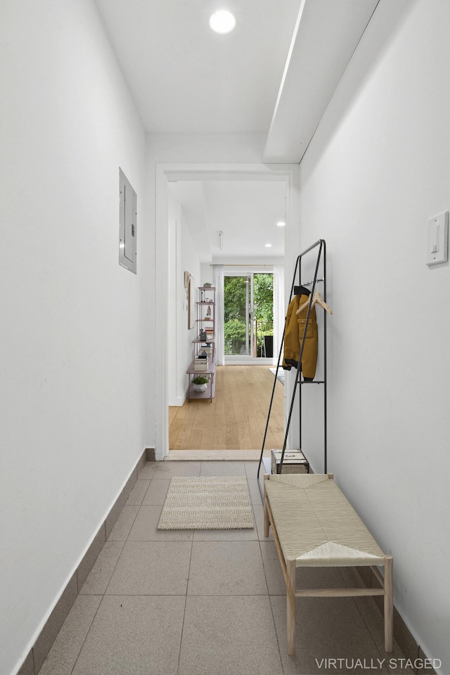142 Skillman Ave Unit 2B, New York City, NY 11211 - corridor featuring electric panel, baseboards, and recessed lighting