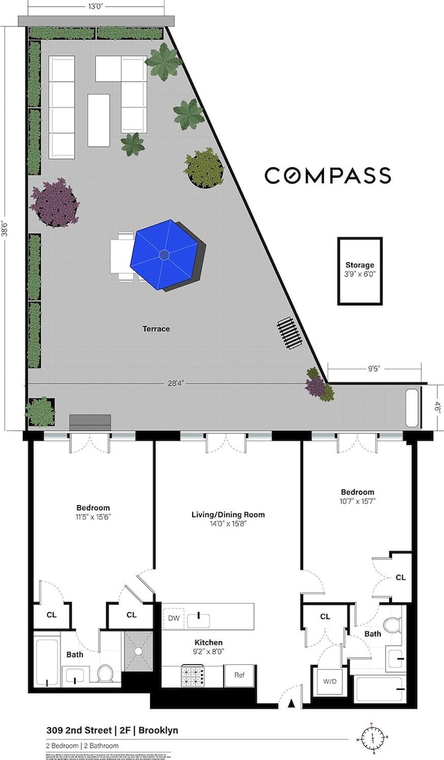 309 2nd St Unit 2F, New York City, NY 11215 - room layout