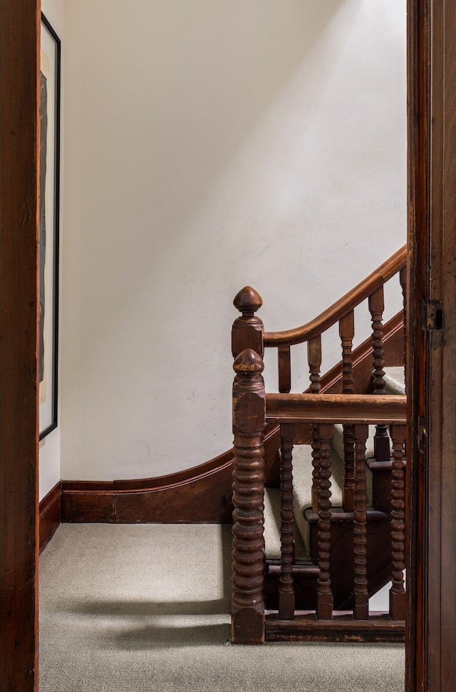 208 Garfield Place, New York City, NY 11215 - staircase with carpet floors
