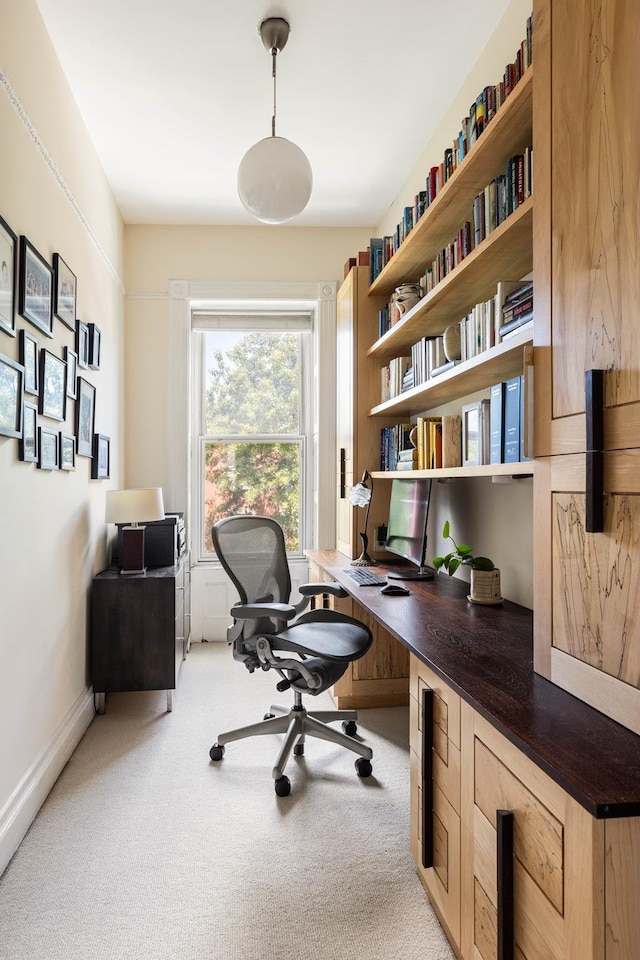 208 Garfield Place, New York City, NY 11215 - office featuring built in desk and light carpet