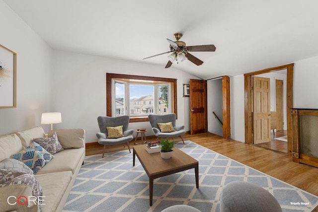 3707 Quentin Rd, New York City, NY 11234 - living area featuring light wood-style flooring, ceiling fan, and lofted ceiling