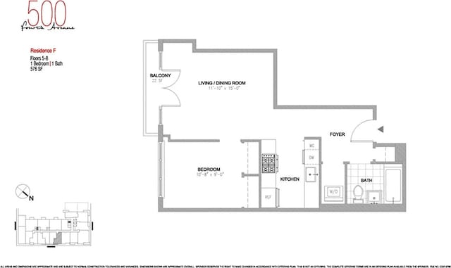 500 4th Ave Unit 5F, New York City, NY 11215 - floor plan / room layout