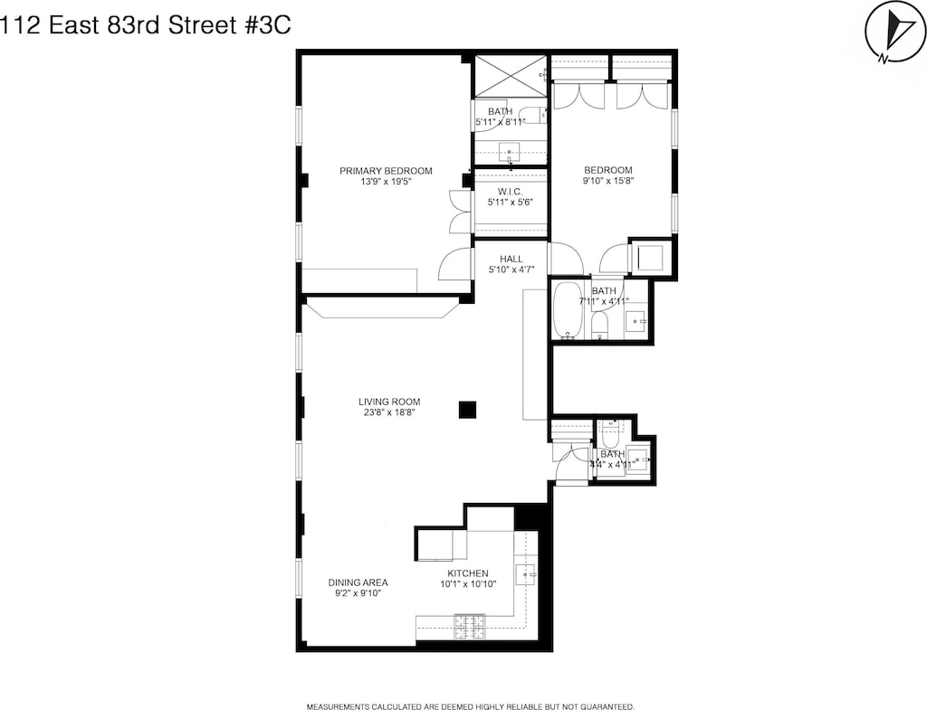 112 E 83rd St Unit 3-C, New York City, NY 10028 - home floor plan