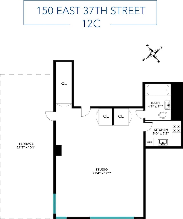 150 E 37th St Unit 12C, New York City, NY 10016 - property floor plan