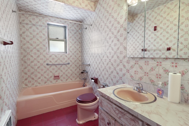 1548 W 8th St, New York City, NY 11204 - bathroom with tile patterned floors, toilet, shower / tub combination, and vanity