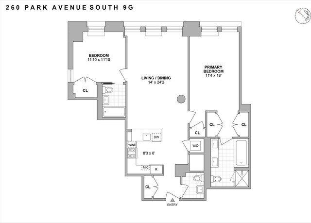 260 Park Ave S Unit 9G, New York City, NY 10010 - floor plan / room layout