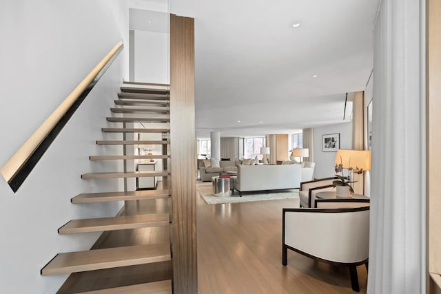 799 Park Ave Unit 19/20B, New York City, NY 10021 - stairs with wood finished floors