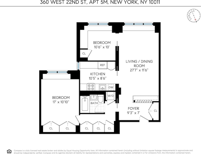 360 W 22nd St Unit 5M, New York City, NY 10011 - home floor plan