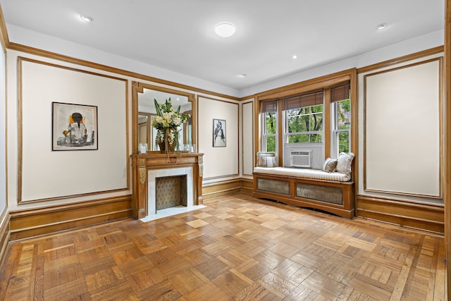 435 Convent Ave Unit 32, New York City, NY 10031 - unfurnished room with a fireplace and cooling unit
