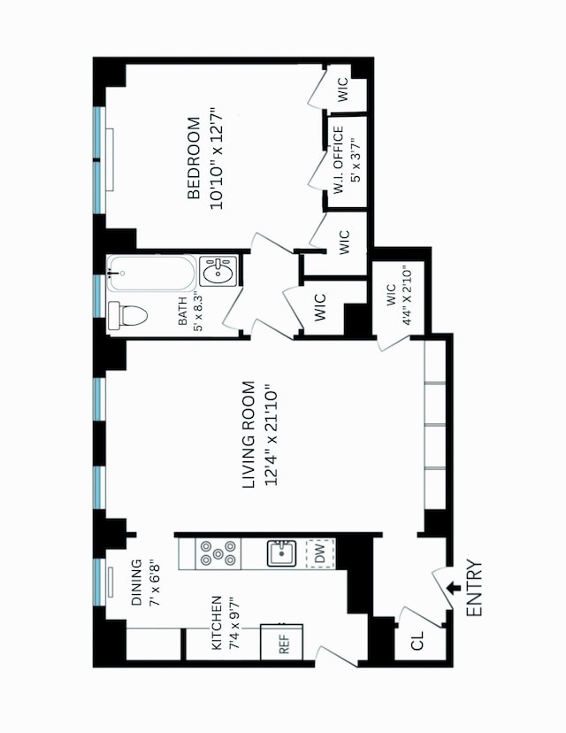 175 W 93rd St Unit 11B, New York City, NY 10025 - floor plan / room layout