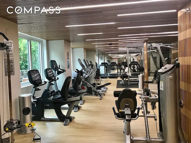 301 W 53rd St Unit 3I, New York City, NY 10019 - workout area with wood finished floors