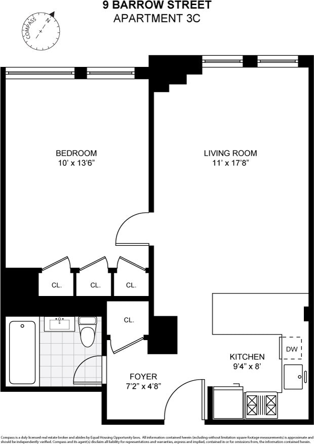 9 Barrow St Unit 3C, New York City, NY 10014 - floor plan / room layout