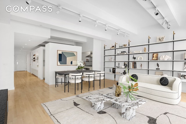 15 Broad St Unit 2414, New York City, NY 10005 - living room with track lighting and wood finished floors